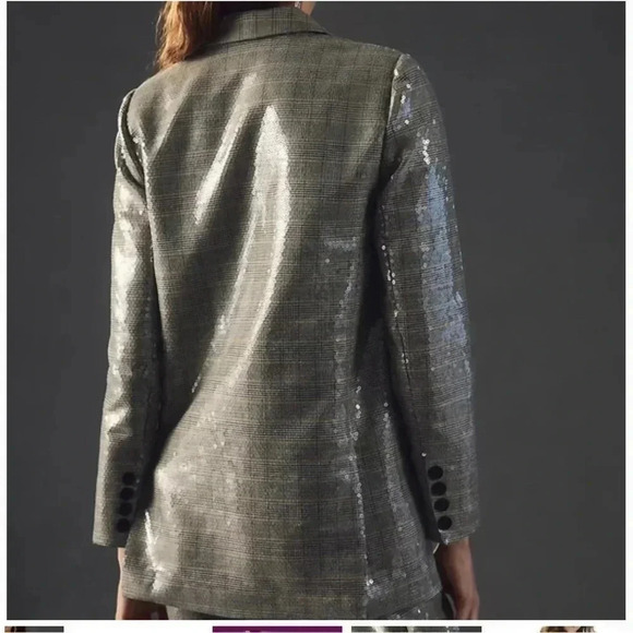 Maeve Silver Sequin Blazer - Picture 3 of 11